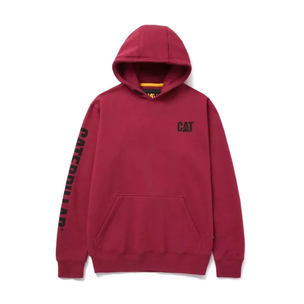 Sweat à capuche avec bannière de marque CAT pour hommes - Rouge 1910709 - Image 3