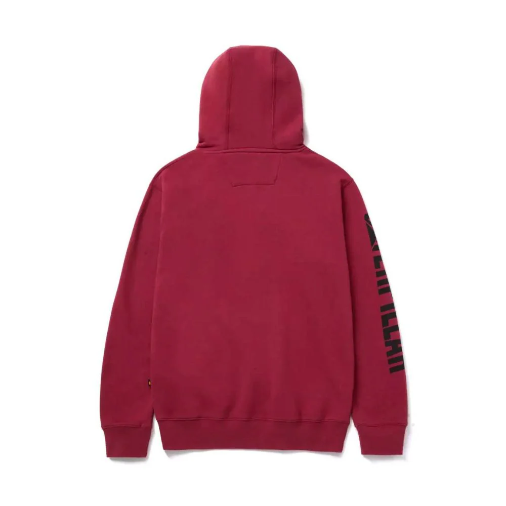 Sweat à capuche avec bannière de marque CAT pour hommes - Rouge 1910709 - Image 5